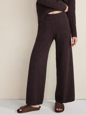 Haven Well Within Organic Cotton Pintuck Wide Leg Pants Black Heather XL